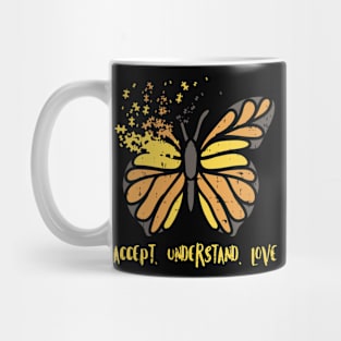 Accept Understand Love Butterfly Autism Awareness Mug